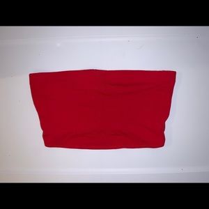 A red tube top